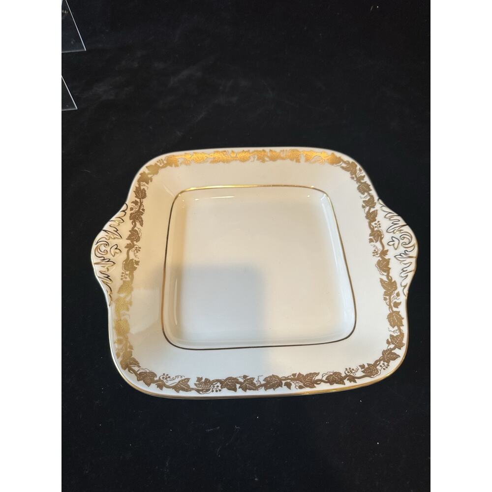 Wedgwood Whitehall Square Cake Plate Handles Bone China England
